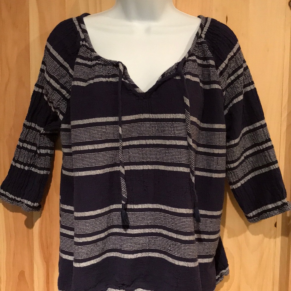Gap peasant blouse, blue gauze, extra large